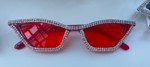 Cateye solbriller med sten, røde
